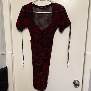 Motel Rocks Red and Black Floral Mini Dress